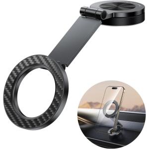 image:imageSYNCWIRE for MagSafe Car Mount360 RotationMagnetic Phone Holder for Car Adjustable Metal Arm Ultra Magnet Car Magnet Phone Mount for Dashboard Fit for iPhone 17 16 15 14 13 Pro Max ampAll PhonesCarbon Fiber