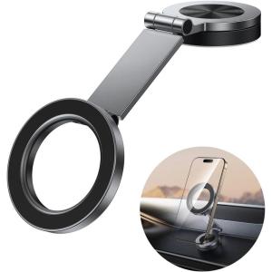 image:imageSYNCWIRE for MagSafe Car Mount360 RotationMagnetic Phone Holder for Car Adjustable Metal Arm Ultra Magnet Car Magnet Phone Mount for Dashboard Fit for iPhone 17 16 15 14 13 Pro Max ampAll PhonesSpace Gray