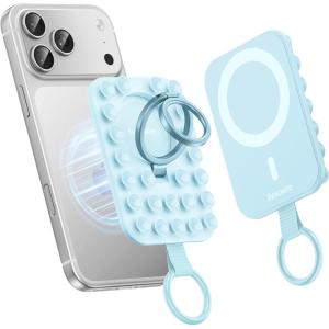 image:imageSyncwire Magnetic Suction Phone Mount for MagSafe Silicone Octo Cup Buddy Sticky Grip Ring Holder HandsFreeSelfieVideo for TikTok amp Instagram InfluencerCreator iPhone CompatibleSunshine YellowSky Blue