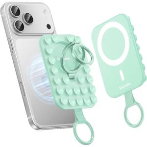 image:imageSyncwire Magnetic Suction Phone Mount for MagSafe Silicone Octo Cup Buddy Sticky Grip Ring Holder HandsFreeSelfieVideo for TikTok amp Instagram InfluencerCreator iPhone CompatibleSunshine YellowMint Green
