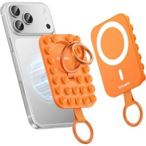image:imageSyncwire Magnetic Suction Phone Mount for MagSafe Silicone Octo Cup Buddy Sticky Grip Ring Holder HandsFreeSelfieVideo for TikTok amp Instagram InfluencerCreator iPhone CompatibleSunshine YellowOrange