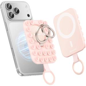 image:imageSyncwire Magnetic Suction Phone Mount for MagSafe Silicone Octo Cup Buddy Sticky Grip Ring Holder HandsFreeSelfieVideo for TikTok amp Instagram InfluencerCreator iPhone CompatibleSunshine YellowBlush Pink