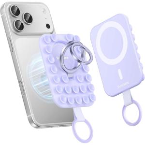 image:imageSyncwire Magnetic Suction Phone Mount for MagSafe Silicone Octo Cup Buddy Sticky Grip Ring Holder HandsFreeSelfieVideo for TikTok amp Instagram InfluencerCreator iPhone CompatibleSunshine YellowLilac Purple